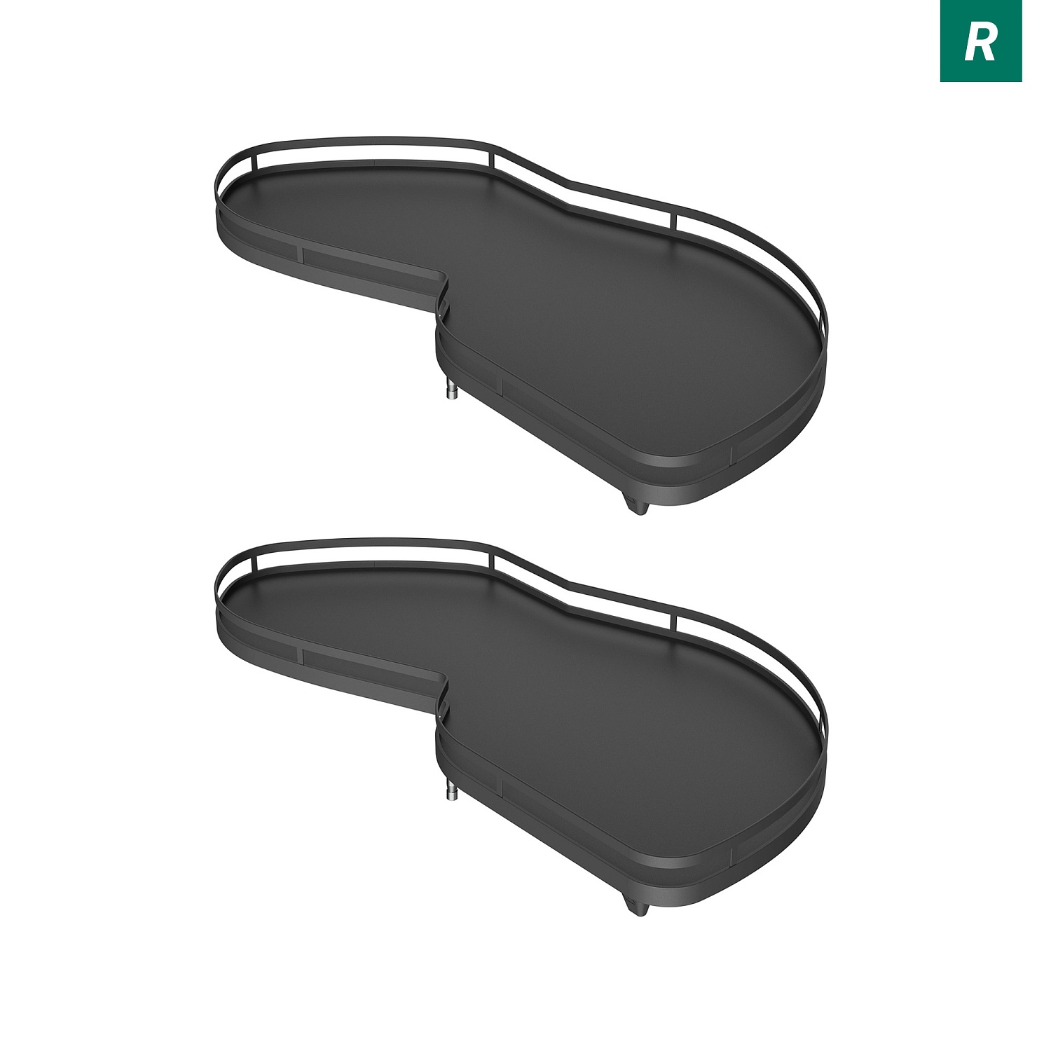 Комплект полок правый Леманс 600 мм Арена СТИЛЬ (2 полки + рычаги) АНТРАЦИТ Kessebohmer | официальный магазин