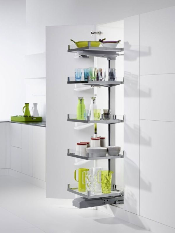 КОМПЛЕКТ левый Конвой Премио 600 мм, H 2100-2199, Арена ВАРИО, 5 полок, цвет ХРОМ Kessebohmer | официальный магазин