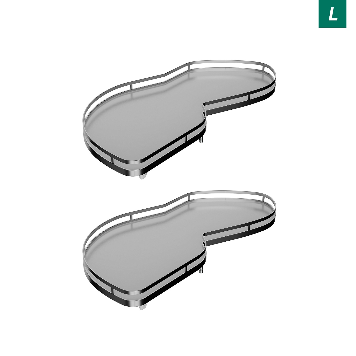 Комплект полок левый Леманс 500 мм Арена СТИЛЬ (2 полки + рычаги) ХРОМ Kessebohmer | официальный магазин